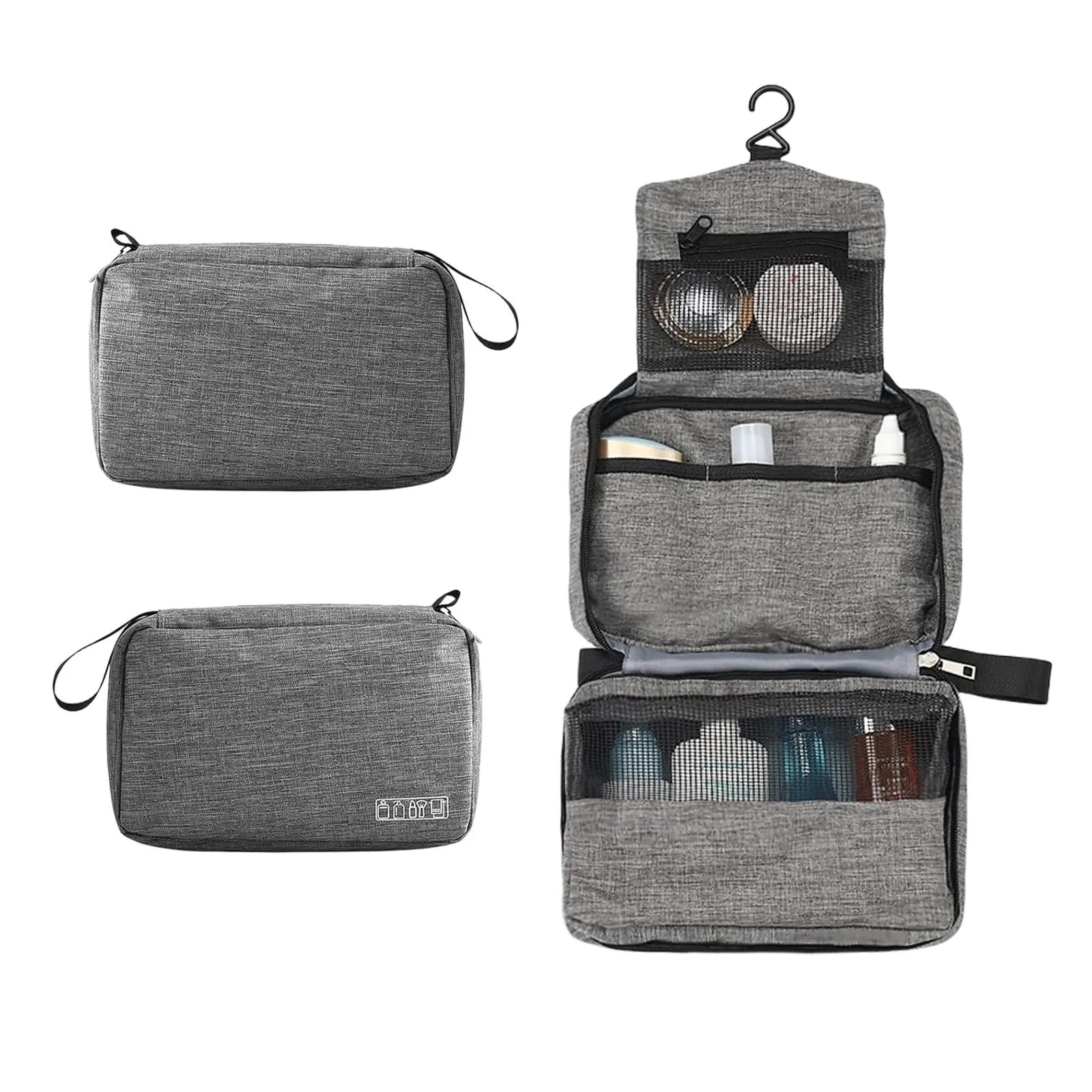 Aucuu Beauty Case da Viaggio Appendere, Borsa da Toilette per Donna Uomo, Impermeabile Trousse Trucchi, Beauty Case per Organizzare Cosmetici Oggetti Personali - immagine 8