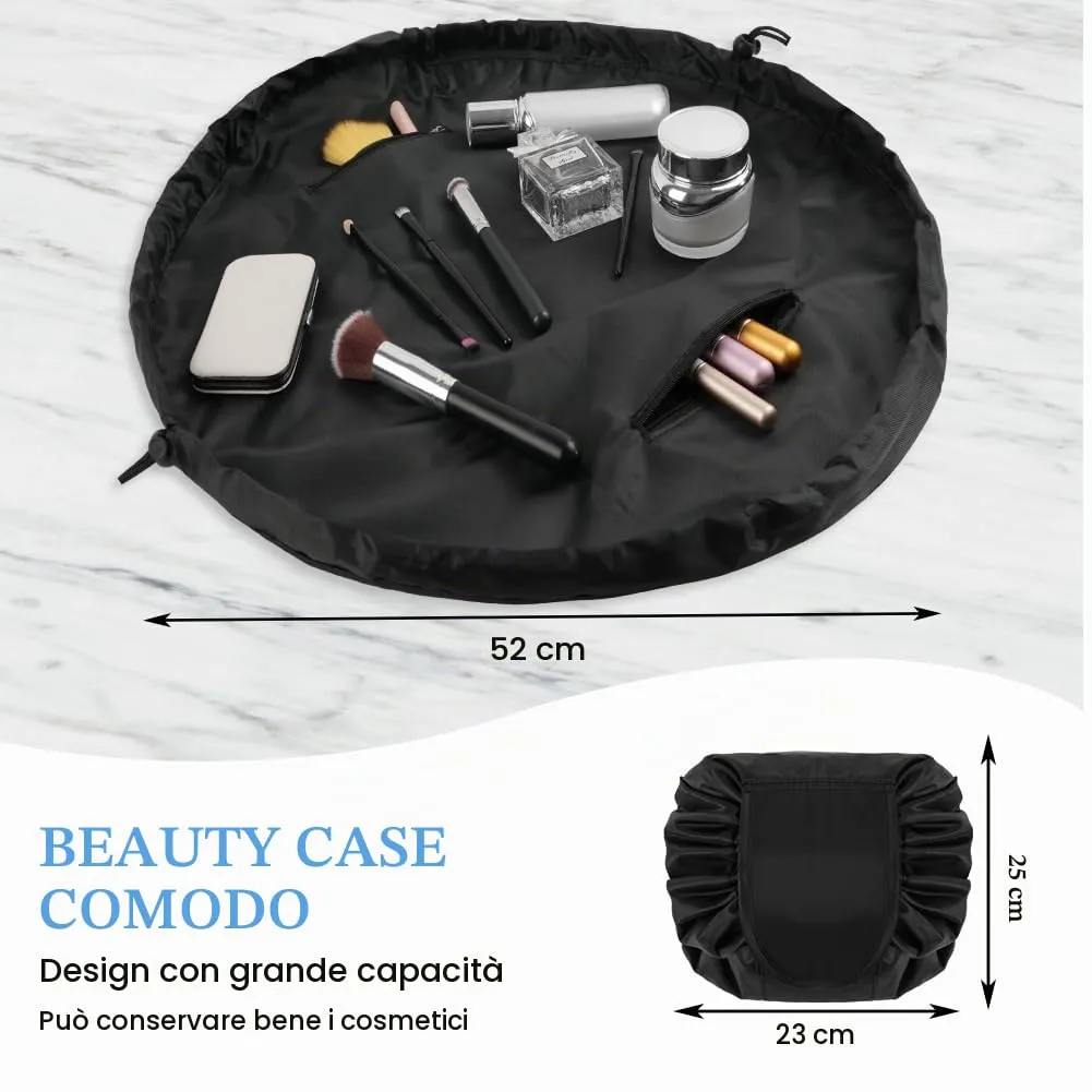 URAQT Borsa Cosmetica da Viaggio,  Impermeabile, Portatile,Nero - immagine 4