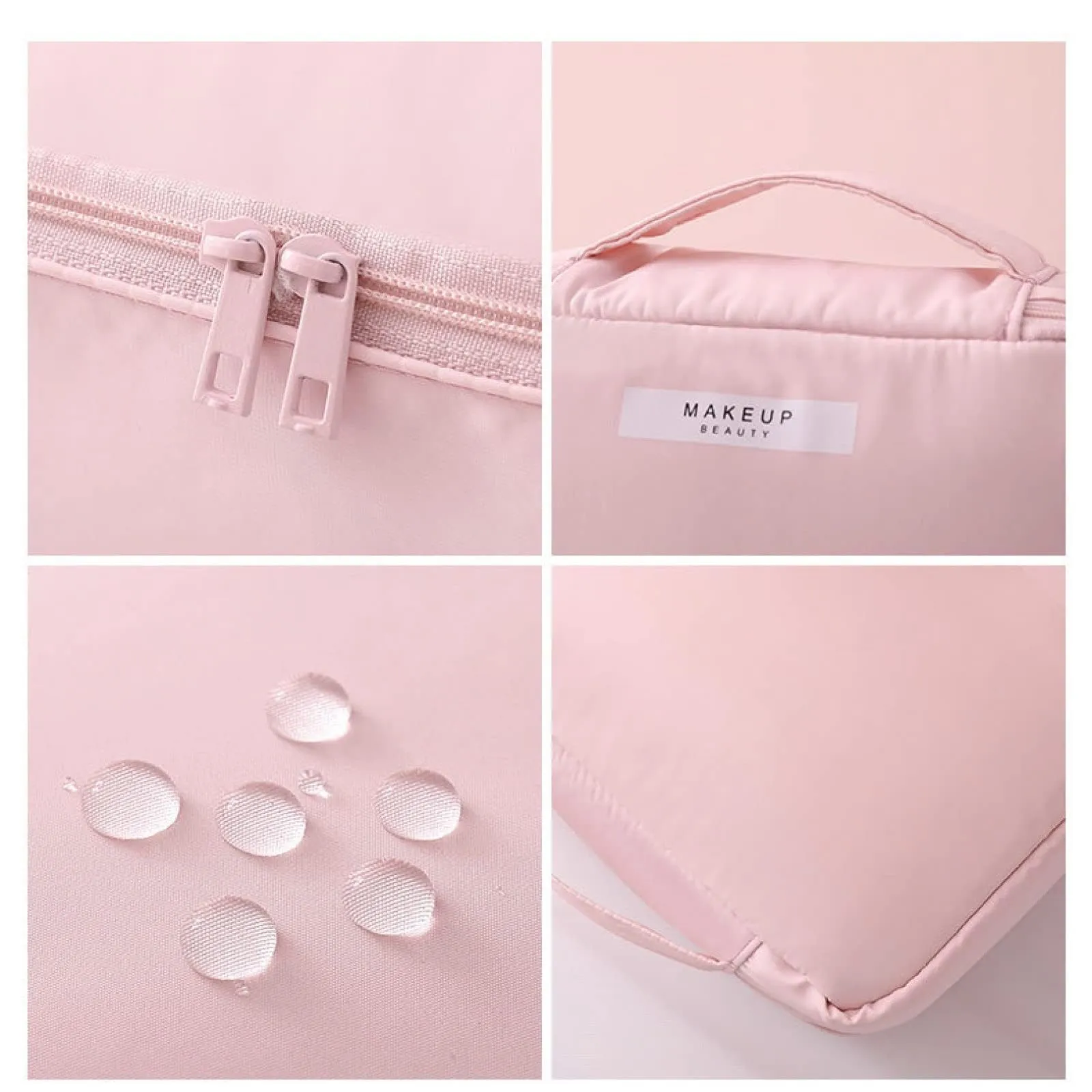Aucuu Beauty Case Donna, Beauty Case da Viaggio, Organizer Cosmetici, Porta Trucchi da Viaggio con Double Face Tascabile, Trousse da Viaggio, Borsa da Toilette per Viaggio/All'aperto - immagine 5