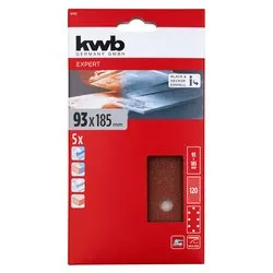 Set fogli abrasivi carta preforata levigatrici orbitali 5 pz (93x185 mm grana P120) QUICK STICK 49817912 - immagine 1