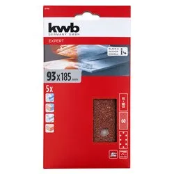 Set fogli abrasivi carta preforata levigatrici orbitali 5 pz (93x185 mm grana P60) QUICK STICK 49817906 - immagine 1
