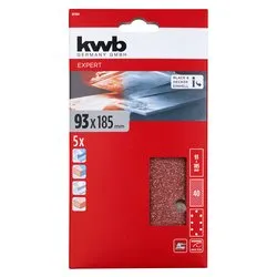 Set fogli abrasivi carta preforata levigatrici orbitali 5 pz (93x185 mm grana P40) QUICK STICK 49817904 - immagine 1