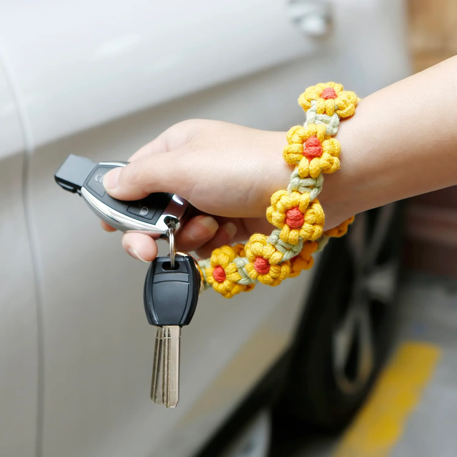 AOKSUNOVA Portachiavi Macramè con Cordino Corto - immagine 2