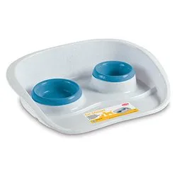 Ciotola gatti, cani Set Dinner (250+300ml) (46x35x11cm) Azzurro 97770 - immagine 1
