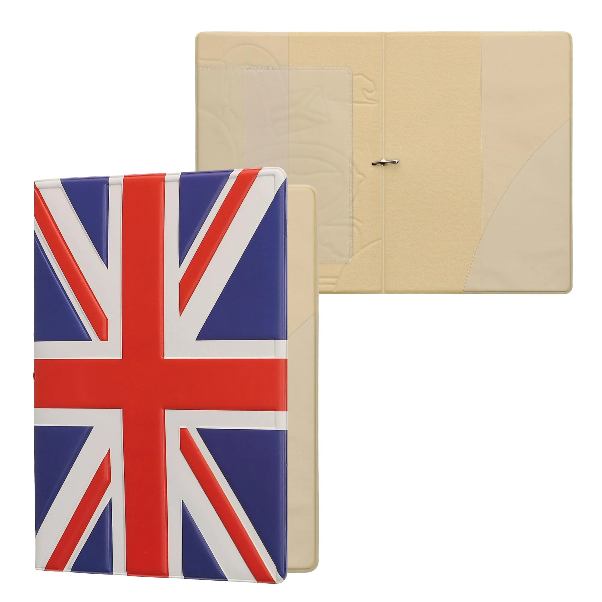 kwmobile Custodia per Passaporto - Porta Passaporto con Chiusura di Sicurezza ad Elastico - Protezione per Documenti - rosso/bianco/blu - immagine 1