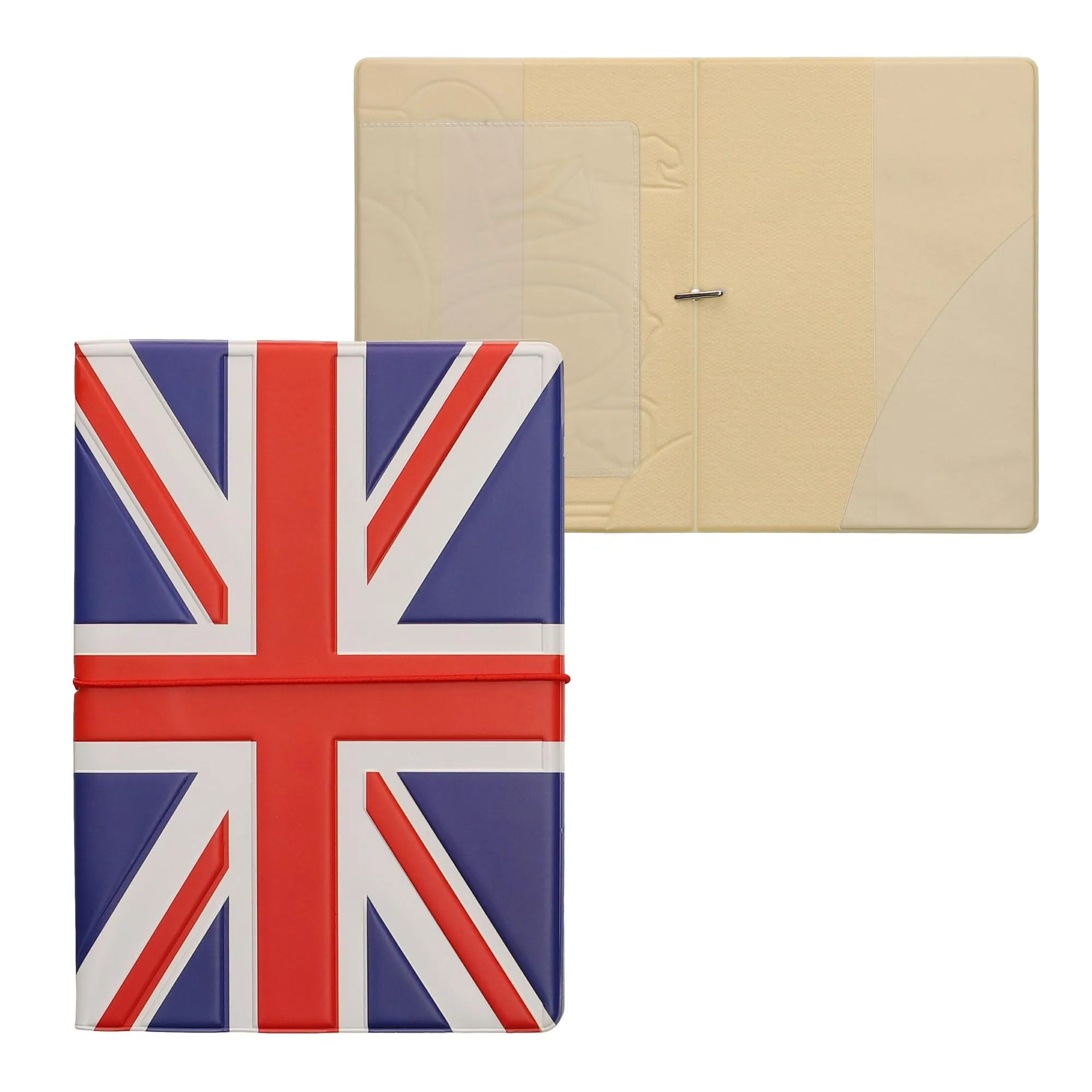 kwmobile Custodia per Passaporto - Porta Passaporto con Chiusura di Sicurezza ad Elastico - Protezione per Documenti - rosso/bianco/blu - immagine 6