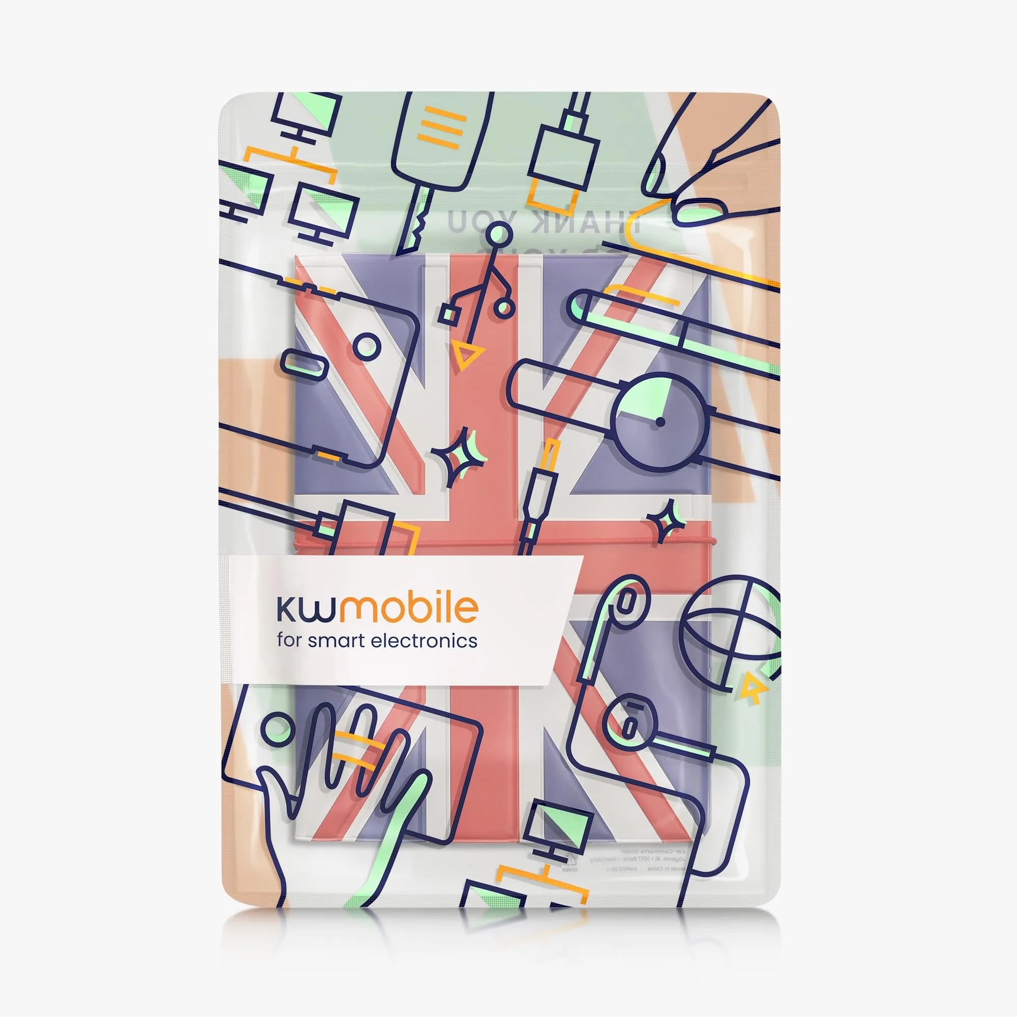 kwmobile Custodia per Passaporto - Porta Passaporto con Chiusura di Sicurezza ad Elastico - Protezione per Documenti - rosso/bianco/blu - immagine 7