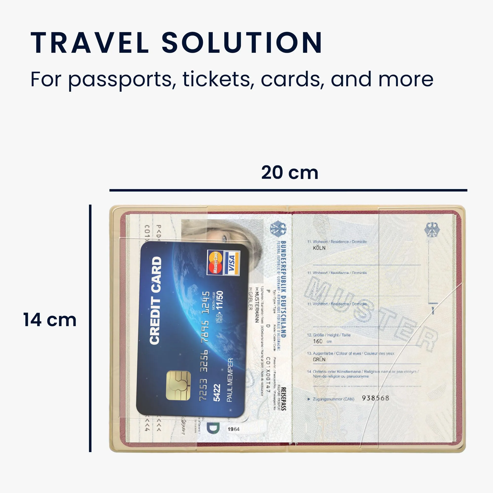 kwmobile Custodia per Passaporto - Porta Passaporto con Chiusura di Sicurezza ad Elastico - Protezione per Documenti - nero/rosso/blu - immagine 3