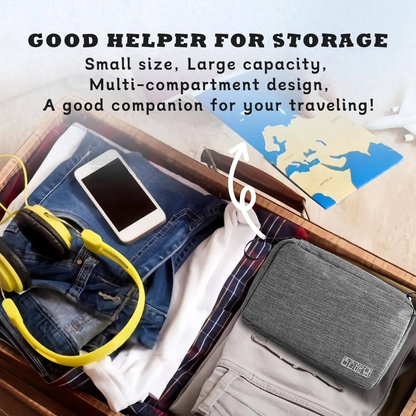 Aucuu Beauty Case da Viaggio Appendere, Borsa da Toilette per Donna Uomo, Impermeabile Trousse Trucchi, Beauty Case per Organizzare Cosmetici Oggetti Personali - immagine 6