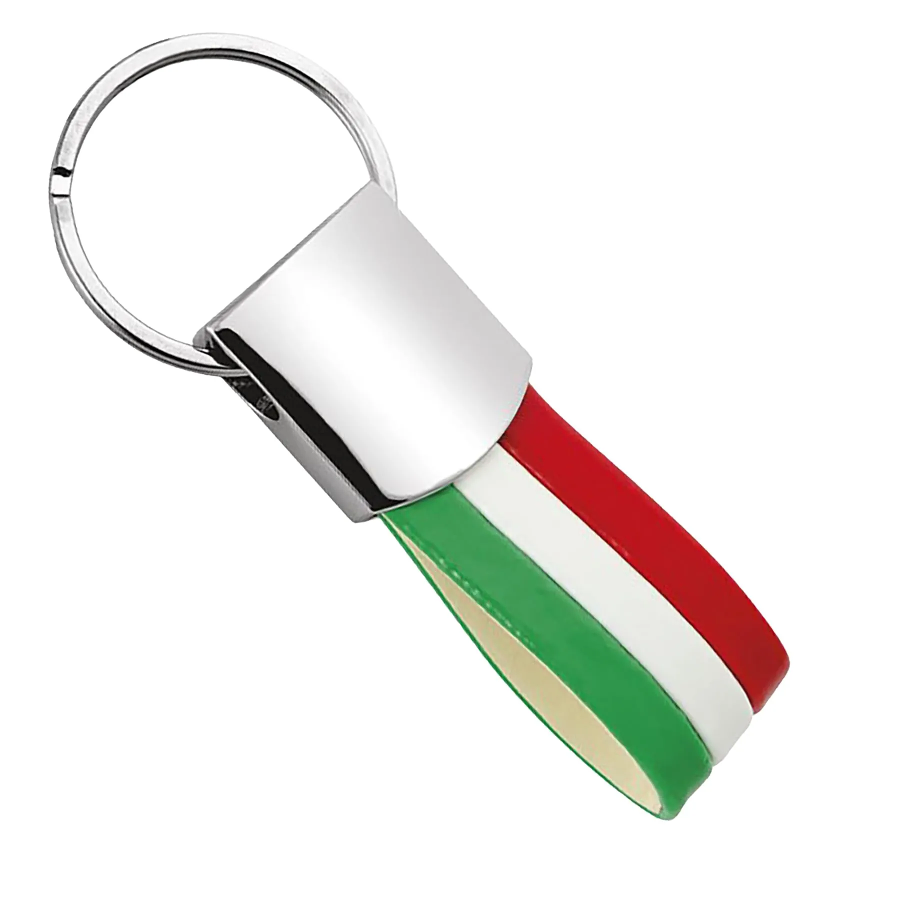 pubblimania Portachiavi Tricolore Italia – Design Elegante in Pelle e Acciaio Lucido – Accessorio Bandiera Italiana per Chiavi Auto, Casa e Idea Regalo Souvenir - immagine 1