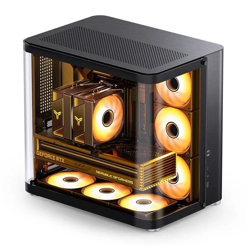Jonsbo TK-2 2.0 Nero PC Tower, Acciaio/Vetro temperato, ATX/ITX/Mini-ATX, 16,5 cm - immagine 1