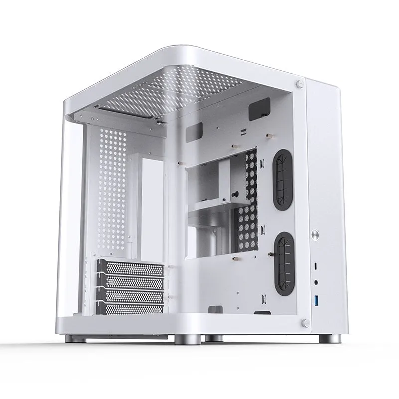 Jonsbo TK-1 2.0 Case PC Mini Tower Bianco con Vetro Temperato e Acciaio ITX e Micro ATX - immagine 1