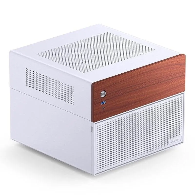 Jonsbo N4 WHITE Micro Tower PC Case Bianco ITX micro ATX Acciaio Legno Gaming - immagine 1