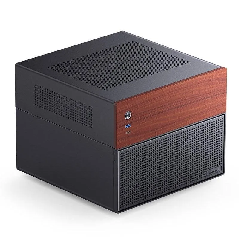 Case Jonsbo N4 Black Micro Tower Acciaio Legno ITX micro ATX SFX Nero - immagine 1