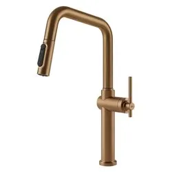 Miscelatore lavello doccetta predisposizione acqua filtrata HABITO Warm bronze brushed PVD 60852 726 - immagine 1