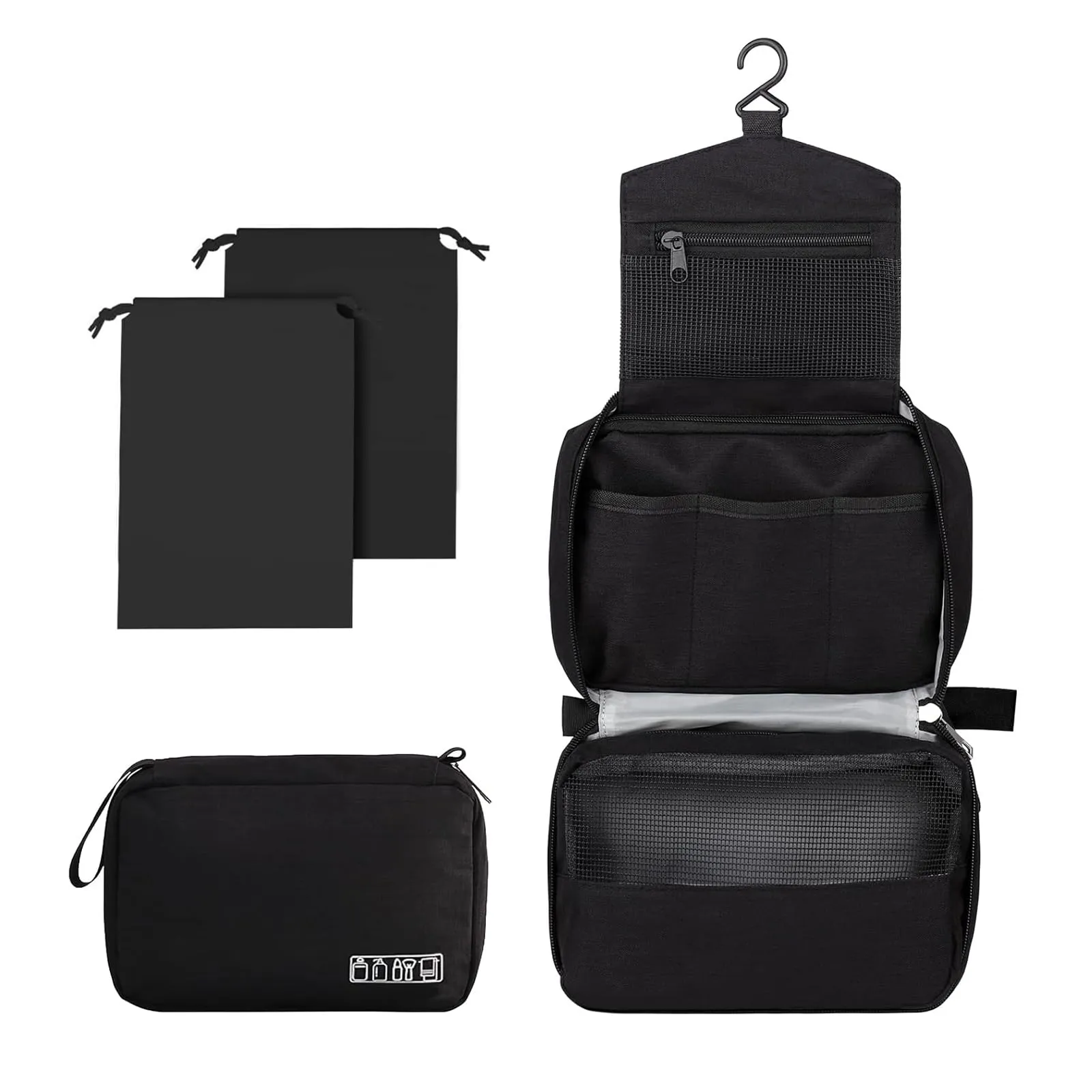 Aucuu Beauty Case da Viaggio Appendere, Borsa da Toilette per Donna Uomo, Impermeabile Trousse Trucchi, Beauty Case per Organizzare Cosmetici Oggetti Personali - immagine 9