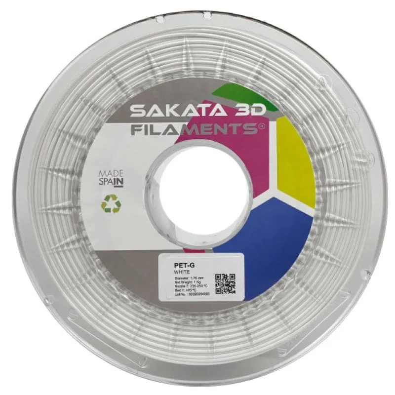 Filamento PET-G Sakata 3D Bianco 1,75 mm 1Kg Alta Resistenza - immagine 1
