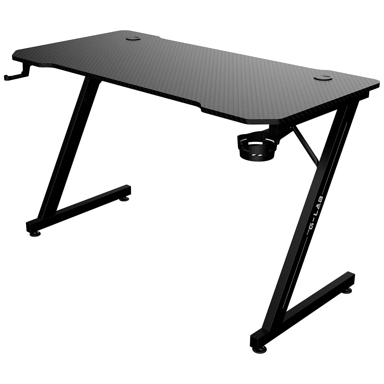 Scrivania Gaming G-Lab 120cm Metallo e MDF Nero Compatta e Stabile - immagine 1