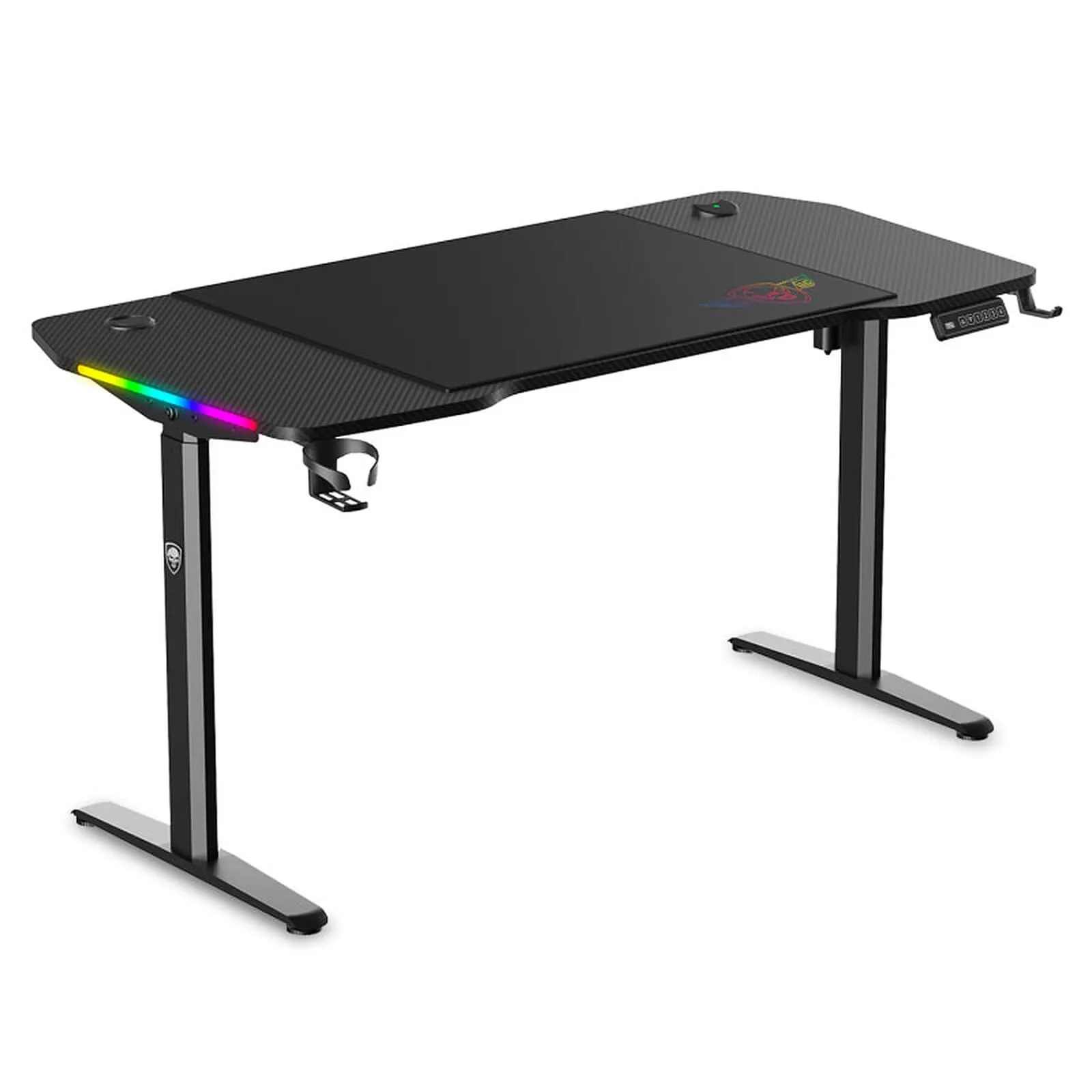 Scrivania Gaming Spirit of Gamer 140cm Legno Nero LED RGB - immagine 1