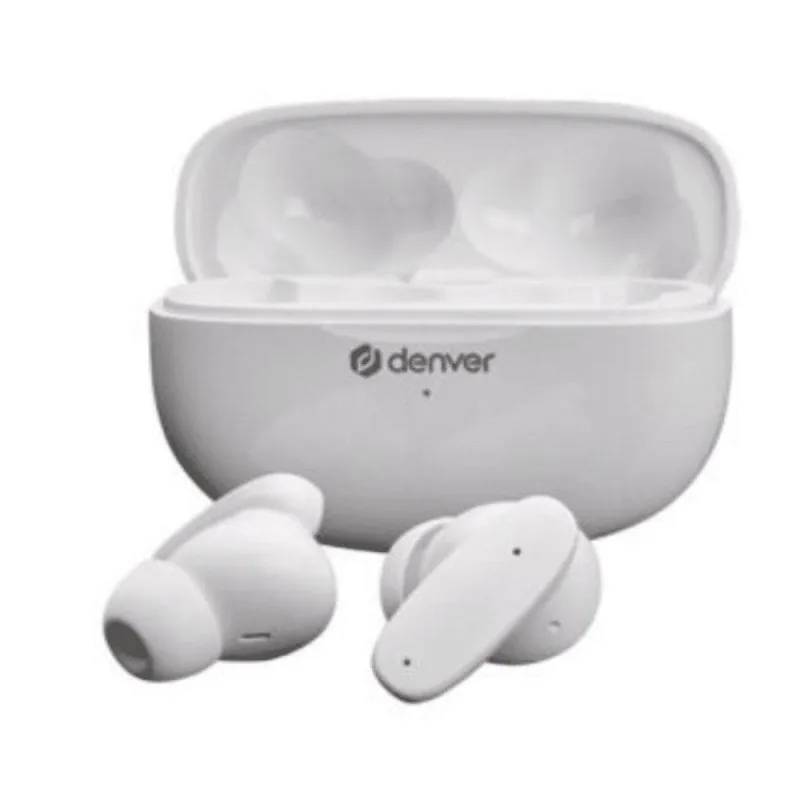 Cuffie Denver Wireless Bluetooth 5.3 con cancellazione del rumore e 4 microfoni (bianche) - immagine 1