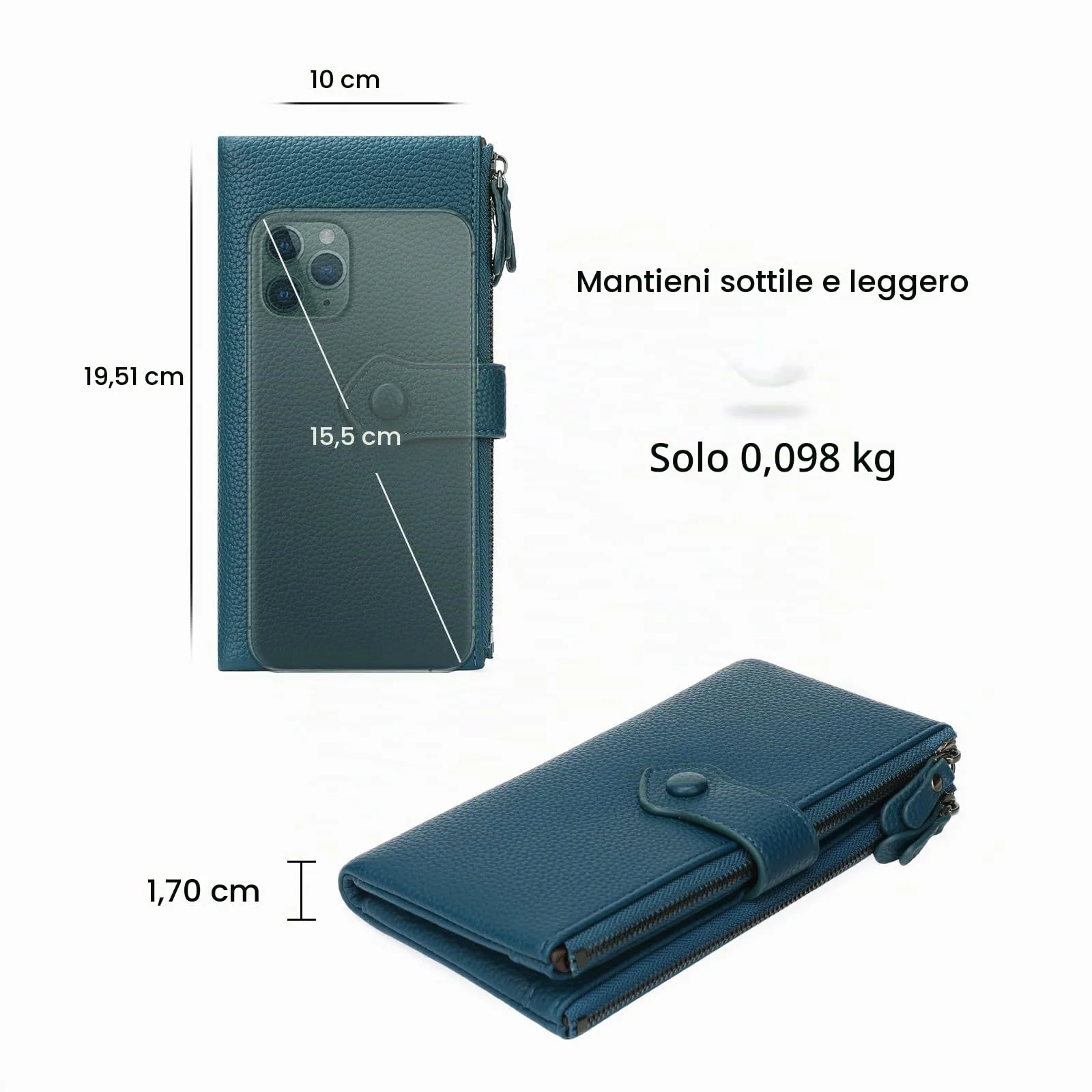 GOIACII Portafoglio da donna con blocco RFID Bifold grandi borse con slot per schede multiple - immagine 3
