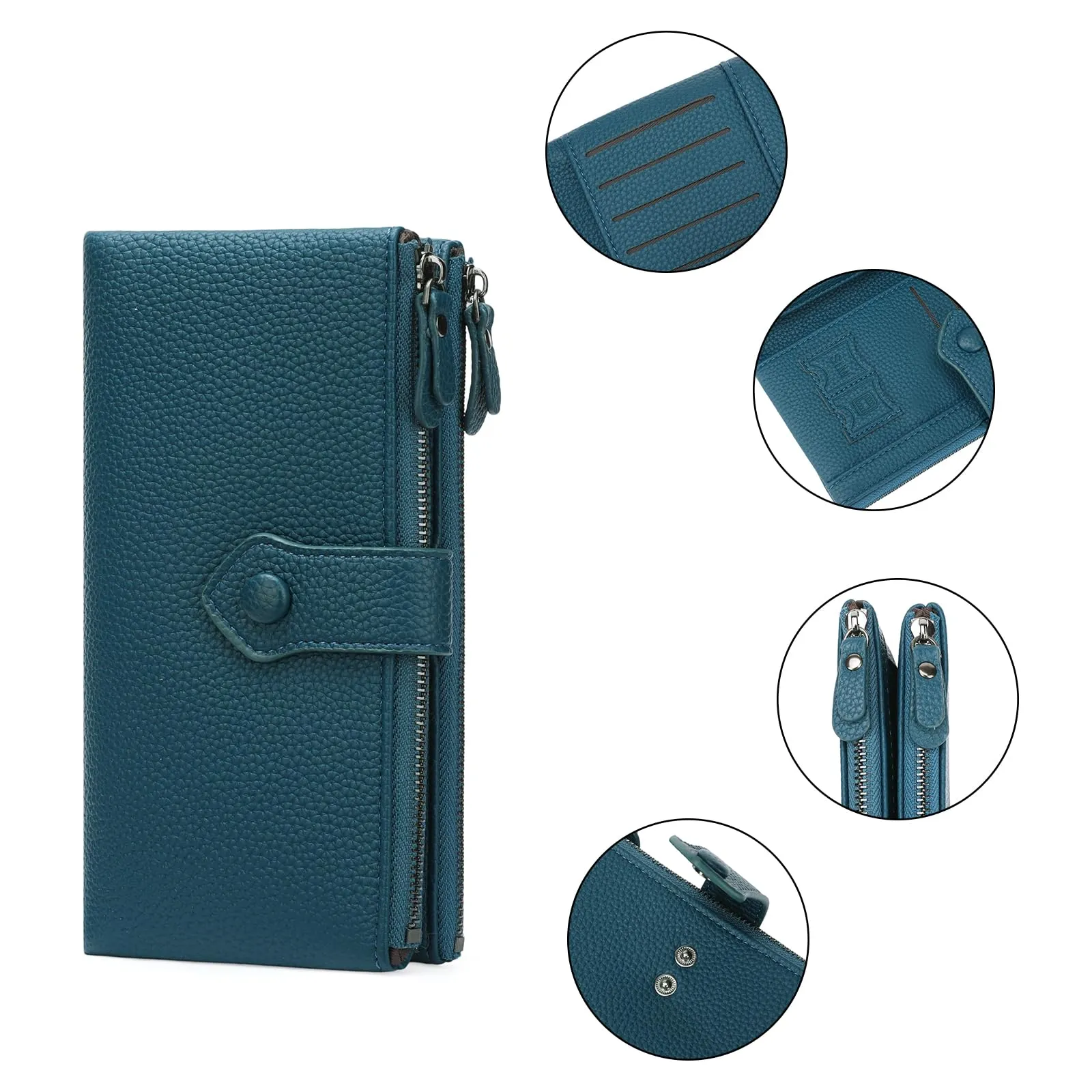 GOIACII Portafoglio da donna con blocco RFID Bifold grandi borse con slot per schede multiple - immagine 5