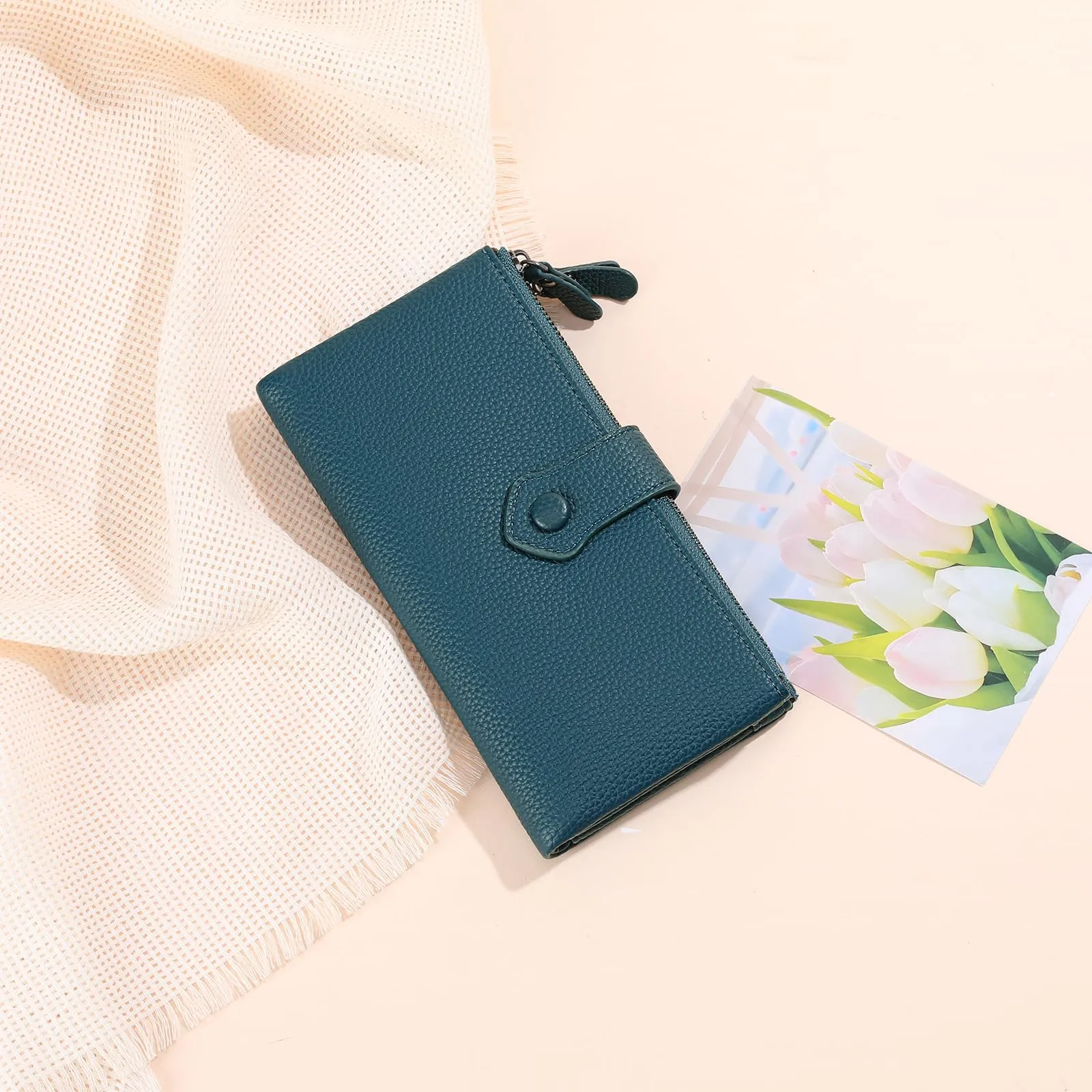 GOIACII Portafoglio da donna con blocco RFID Bifold grandi borse con slot per schede multiple - immagine 6