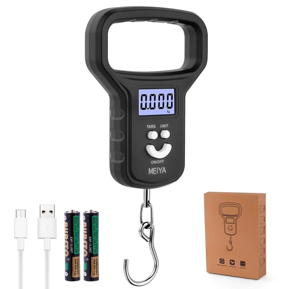OSDUE Bilancia da Pesca,Bilancia Digitale pesa con gancio,50kg Bilancias Portatile Elettronica Professionale con Display LCD Retroilluminato,2 batterie AAA incluse per acquisti,espresso postale,pesca - immagine 8