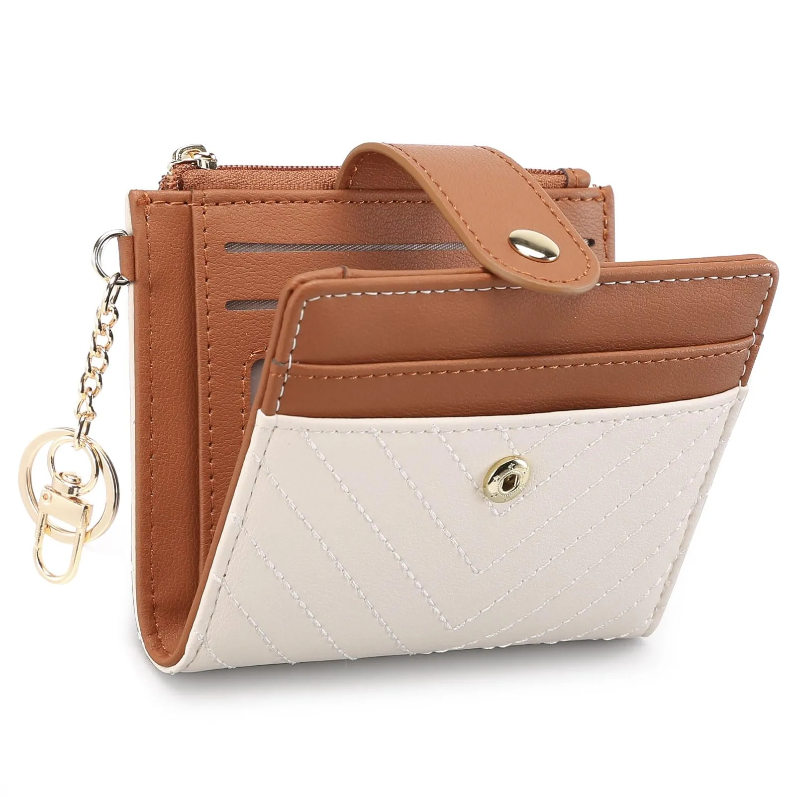 GAEKEAO Portafoglio Donna Piccolo con Blocco RFID, Portamonete Donna in Pelle PU con Cerniera e chiusura a Scatto Scomparti per Carte Multipli Porta Carte di Credito - immagine 1