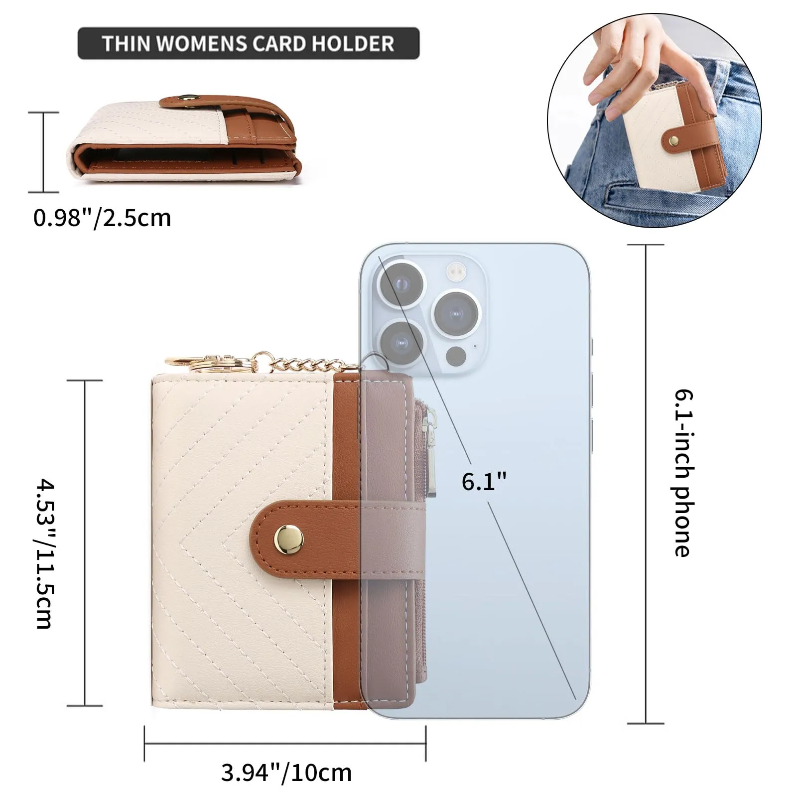 GAEKEAO Portafoglio Donna Piccolo con Blocco RFID, Portamonete Donna in Pelle PU con Cerniera e chiusura a Scatto Scomparti per Carte Multipli Porta Carte di Credito - immagine 5