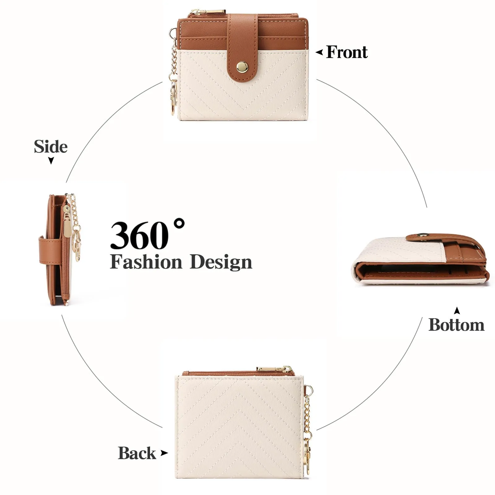 GAEKEAO Portafoglio Donna Piccolo con Blocco RFID, Portamonete Donna in Pelle PU con Cerniera e chiusura a Scatto Scomparti per Carte Multipli Porta Carte di Credito - immagine 7