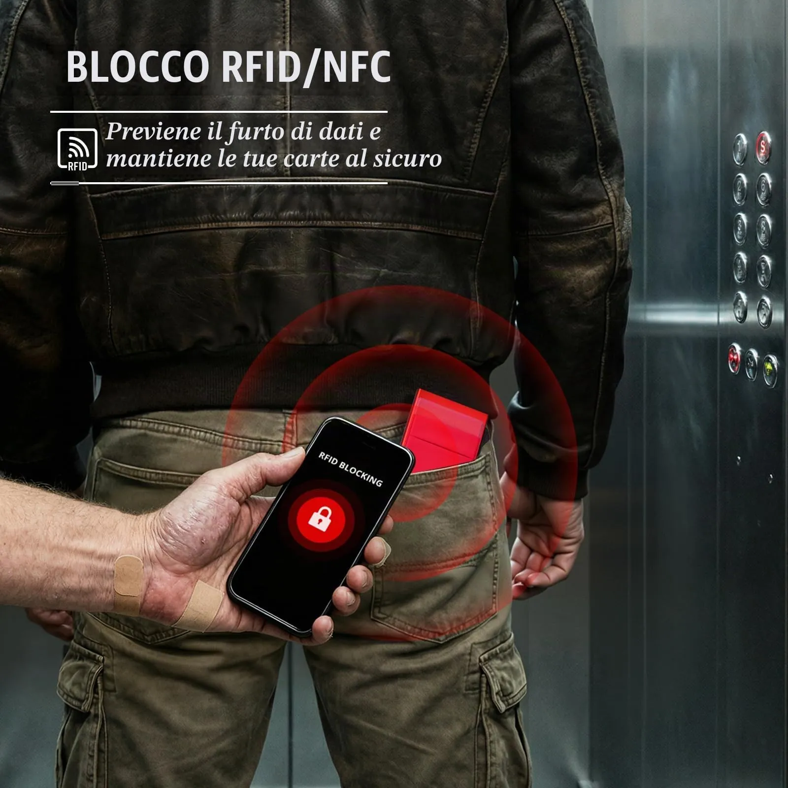 YESIIW Portafoglio minimalista con protezione RFID, porta carte di credito, sottile, con scomparto per monete, piccolo portamonete, da uomo, rosso - immagine 5