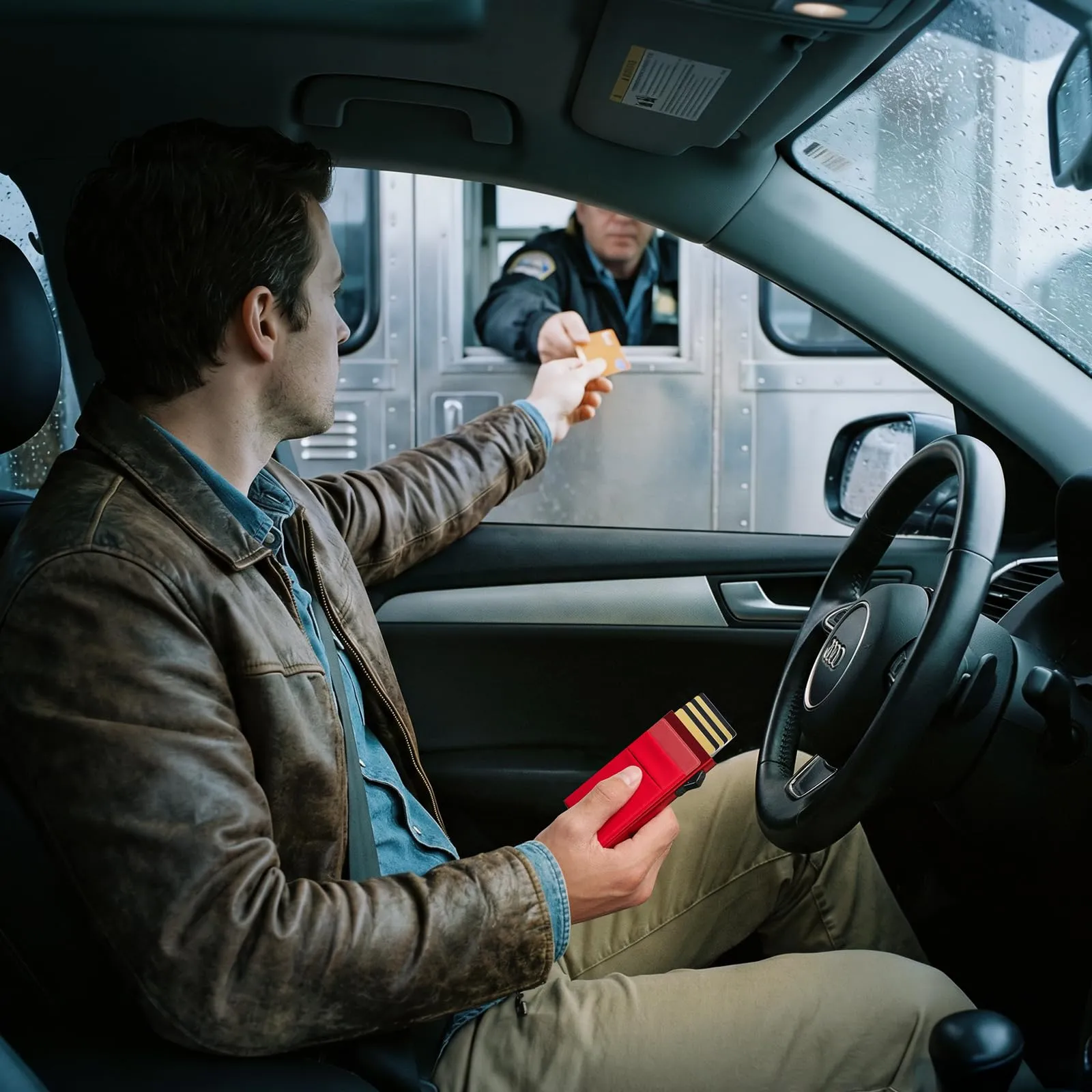 YESIIW Portafoglio minimalista con protezione RFID, porta carte di credito, sottile, con scomparto per monete, piccolo portamonete, da uomo, rosso - immagine 8
