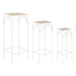 Set porta vasi piante 3 pz acciaio GUENDA Bianco 0741583 - immagine 1