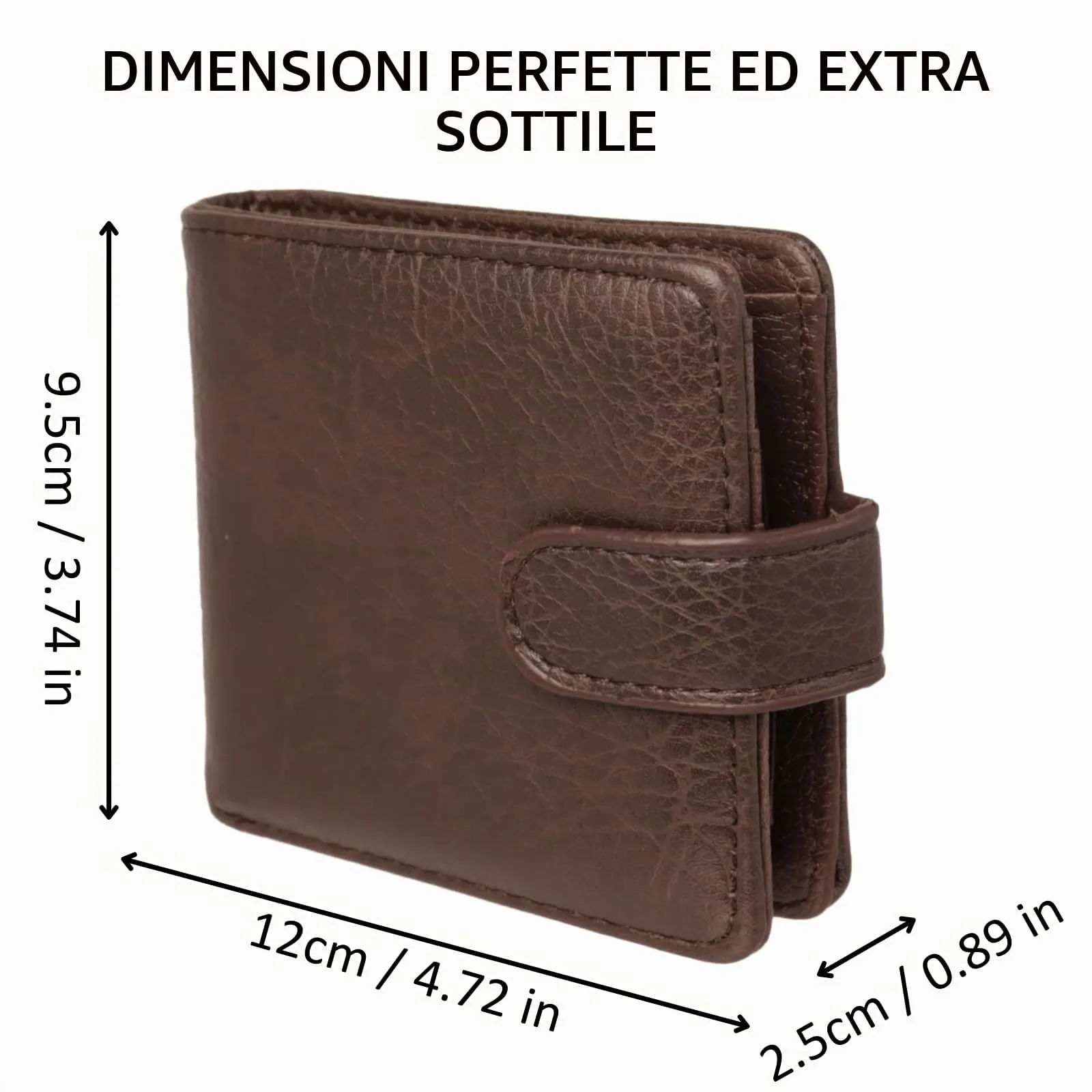 LUFFLOK Portafoglio in Pelle Marrone PU, Portafoglio per Porta Carte - immagine 2
