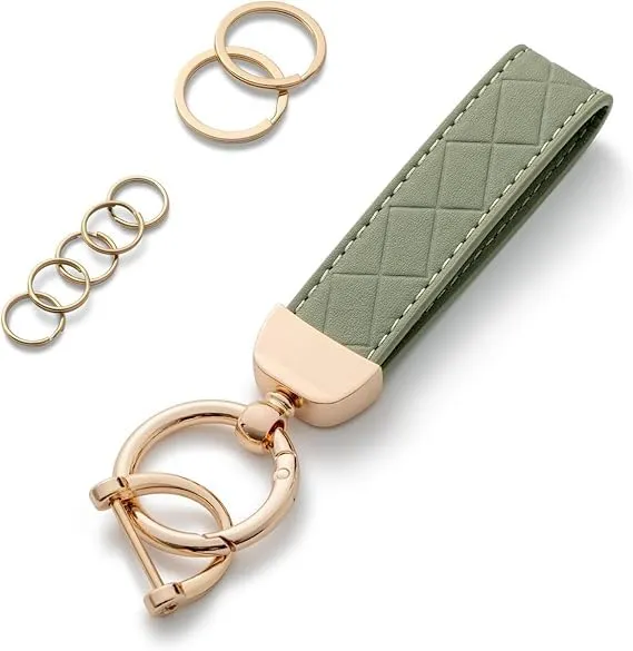 AOKSUNOVA Portachiavi da Donna Portachiavi Auto Portachiavi in Pelle per Auto, verde chiaro, 9 cm - immagine 1