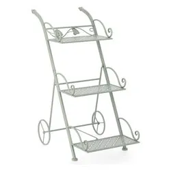 Porta piante acciaio 3P con ruote (54x34x78cm) HARRIET Salvia 0741456 - immagine 1