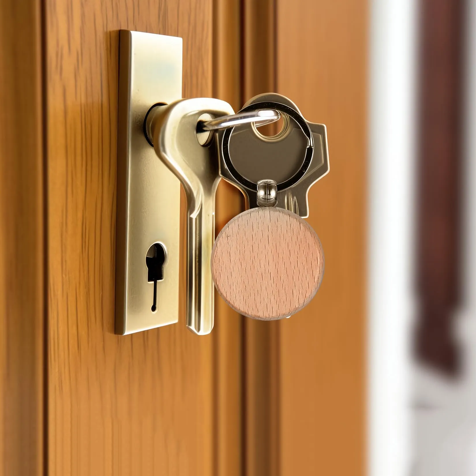 DAJMAIEZ 50 Pz Portachiavi in Legno Personalizzato, Rettangoli Fai-da-Te - immagine 5