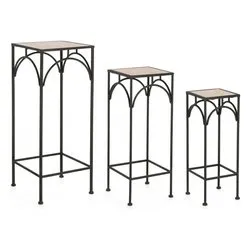 Set porta vasi piante 3 pz acciaio GUENDA Nero 0742980 - immagine 1