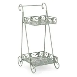 Porta piante acciaio 2P con ruote (41x34x78cm) ARRIET Salvia 0741457 - immagine 1