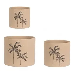 Set vasi tondi per piante 3 pz terracotta JOELE Beige 0503383 - immagine 1