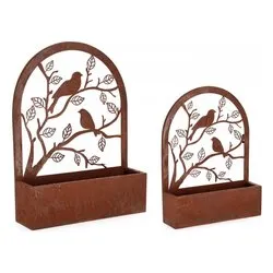 Set porta vasi piante 2 pz acciaio ROSALINDA Ruggine 0723950 - immagine 1