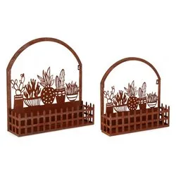 Set porta vasi piante 2 pz acciaio ROSEMARY Ruggine 0723952 - immagine 1
