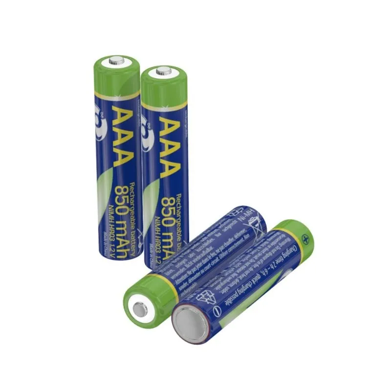 Batteria ricaricabile Gembird EG-BA-AAA8R4-01 AAA NiMH 1,2V 850mAh 4 pezzi - immagine 1