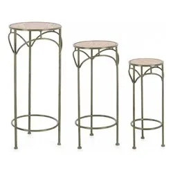 Set porta vasi piante 3 pz acciaio GUENDA Verde scuro 0741592 - immagine 1
