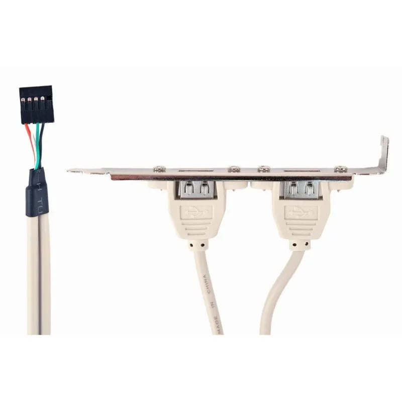 Bracket Gembird Connessione Doppia USB 2.0 a Scheda Madre, Grigio Metallico - immagine 1