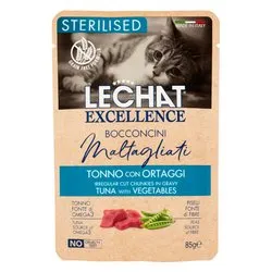 Alimento bocconcini gatti adulti Maltagliati (85gr) gusto tonno, ortaggi LECHAT EXCELLENCE 6190 - immagine 1