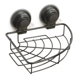 Porta oggetti box doccia angolare a ventosa (27,5x13,6x12cm) HOT Nero opaco HO8014 - immagine 1