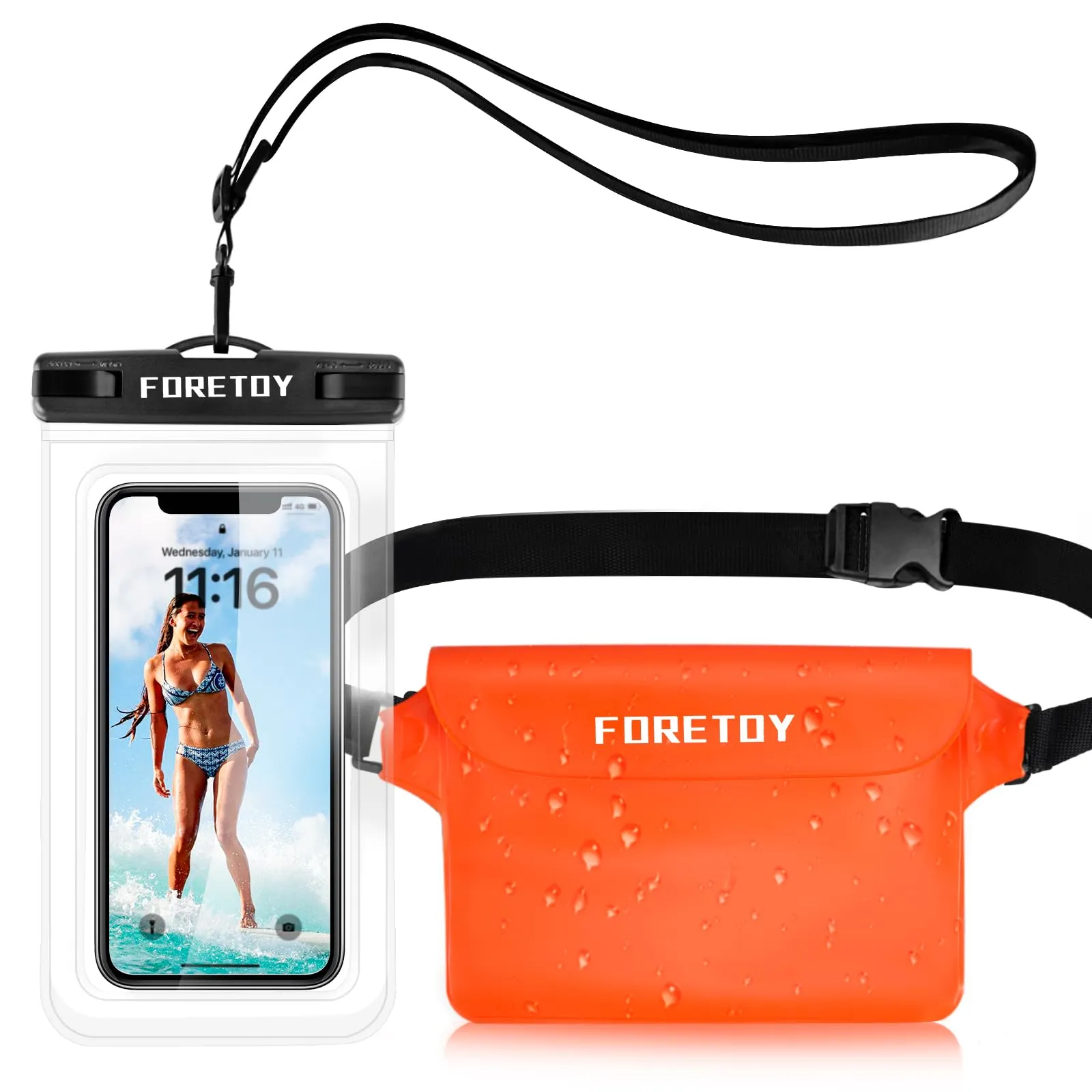 Borsa Impermeabile Mare & Custodia Impermeabile Smartphone, Sacca Stagna - immagine 1