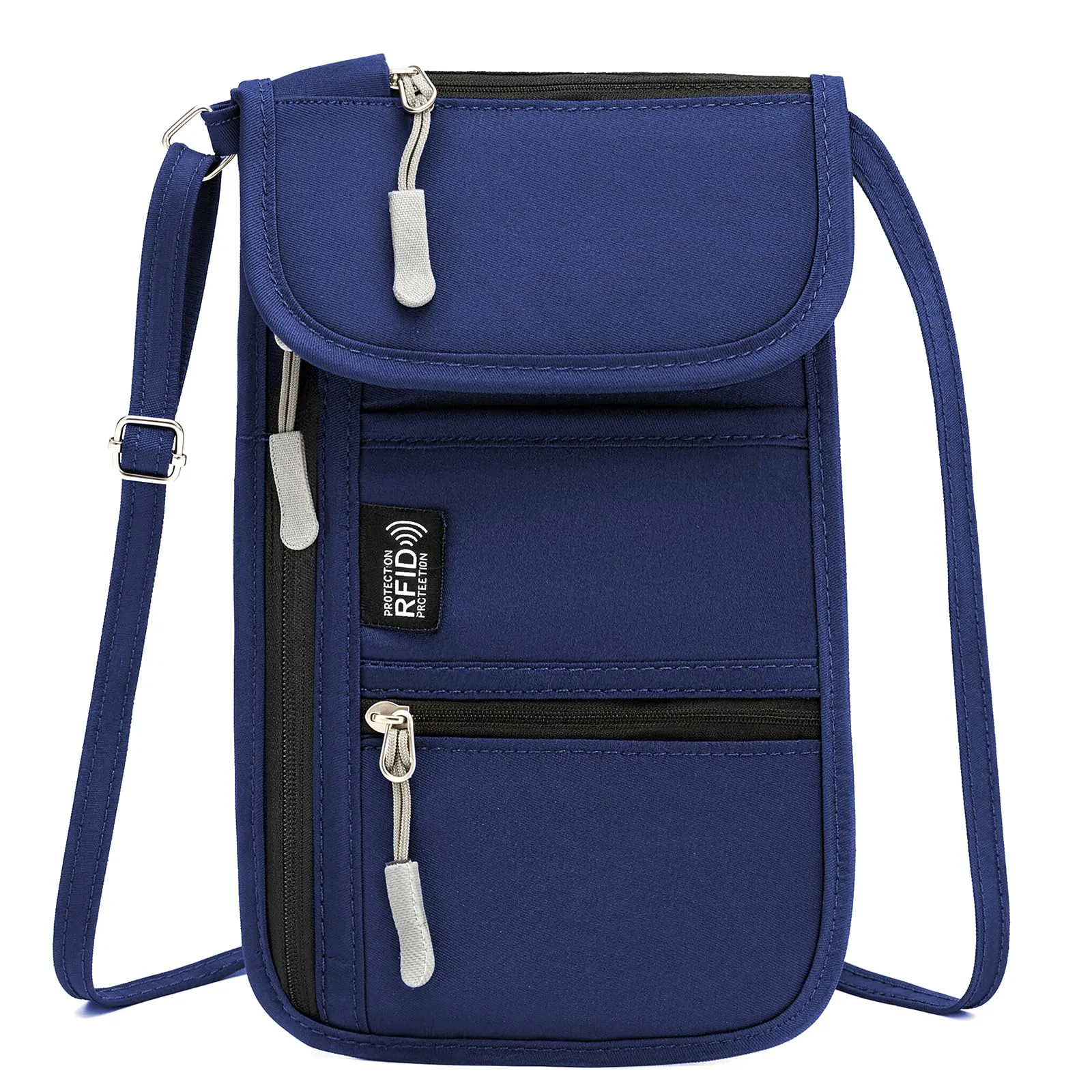 Desing Wish Portadocumenti da Viaggio Porta Passaporto da Collo Donna Uomo Portamonete Borsello Portafoglio da Viaggi Piccolo Portapassassaporto Accessori Viaggio Aereo Cadeau con Blocco RFID - immagine 1